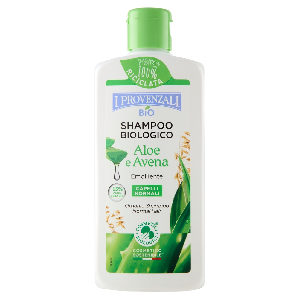 I Provenzali Bio Shampoo Biologico Aloe e Avena Emolliente Capelli Normali 250 ml